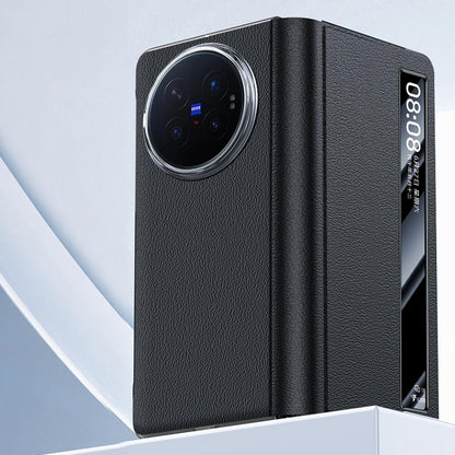 For vivo X Fold6 5G Smart View Window Ultra-slim Protective Leather Phone Case - Black - EDA009899901A