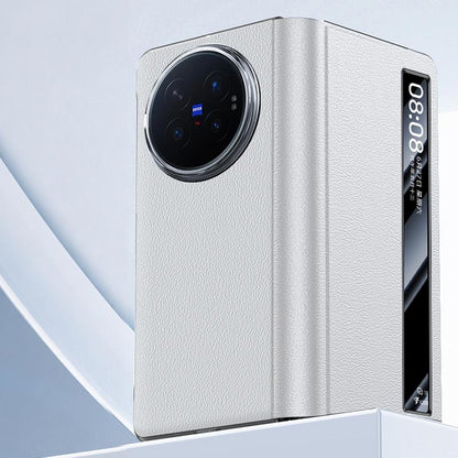 For vivo X Fold6 5G Smart View Window Ultra-slim Protective Leather Phone Case - White - EDA009899901B
