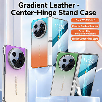 For vivo X Fold6 5G Gradient Color Spring Hinge Holder Phone Case - Green - EDA009901901A
