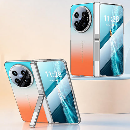 For vivo X Fold6 5G Gradient Color Spring Hinge Holder Phone Case - Orange - EDA009901901B
