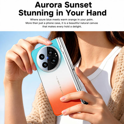 For vivo X Fold6 5G Gradient Color Spring Hinge Holder Phone Case - Orange - EDA009901901B