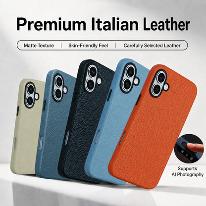 For iPhone 17 Skin Feel PU Vegan Leather Magnetic Phone Case - Blue - EDA009902104A