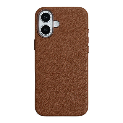 For iPhone 17 Skin Feel PU Vegan Leather Magnetic Phone Case - Dark Brown - EDA009902104D