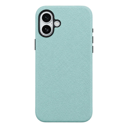 For iPhone 17 Skin Feel PU Vegan Leather Magnetic Phone Case - Green Lotus Dew - EDA009902104F