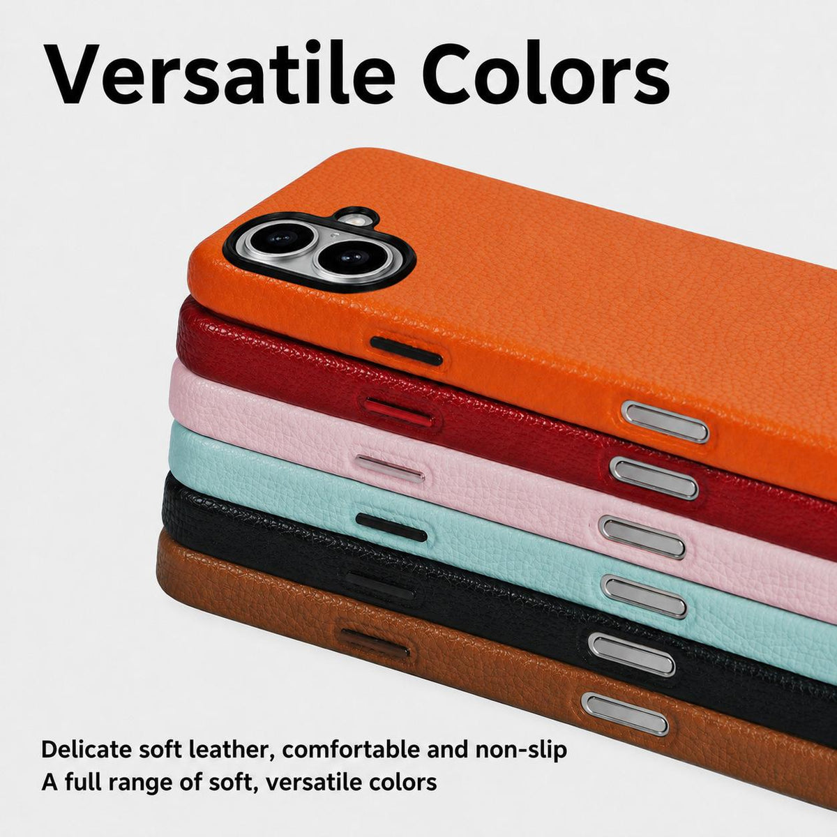 For iPhone 17 Skin Feel PU Vegan Leather Magnetic Phone Case - Green Lotus Dew - EDA009902104F