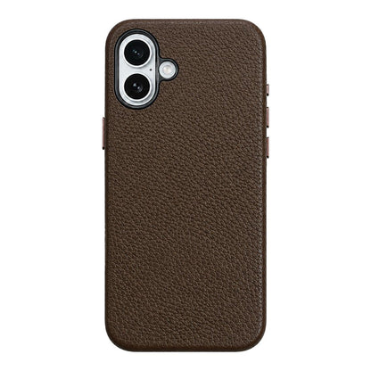 For iPhone 17 Skin Feel PU Vegan Leather Magnetic Phone Case - Sandalwood Brown - EDA009902104H