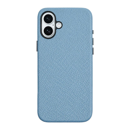 For iPhone 17 Skin Feel PU Vegan Leather Magnetic Phone Case - Mist-Cyan - EDA009902104J