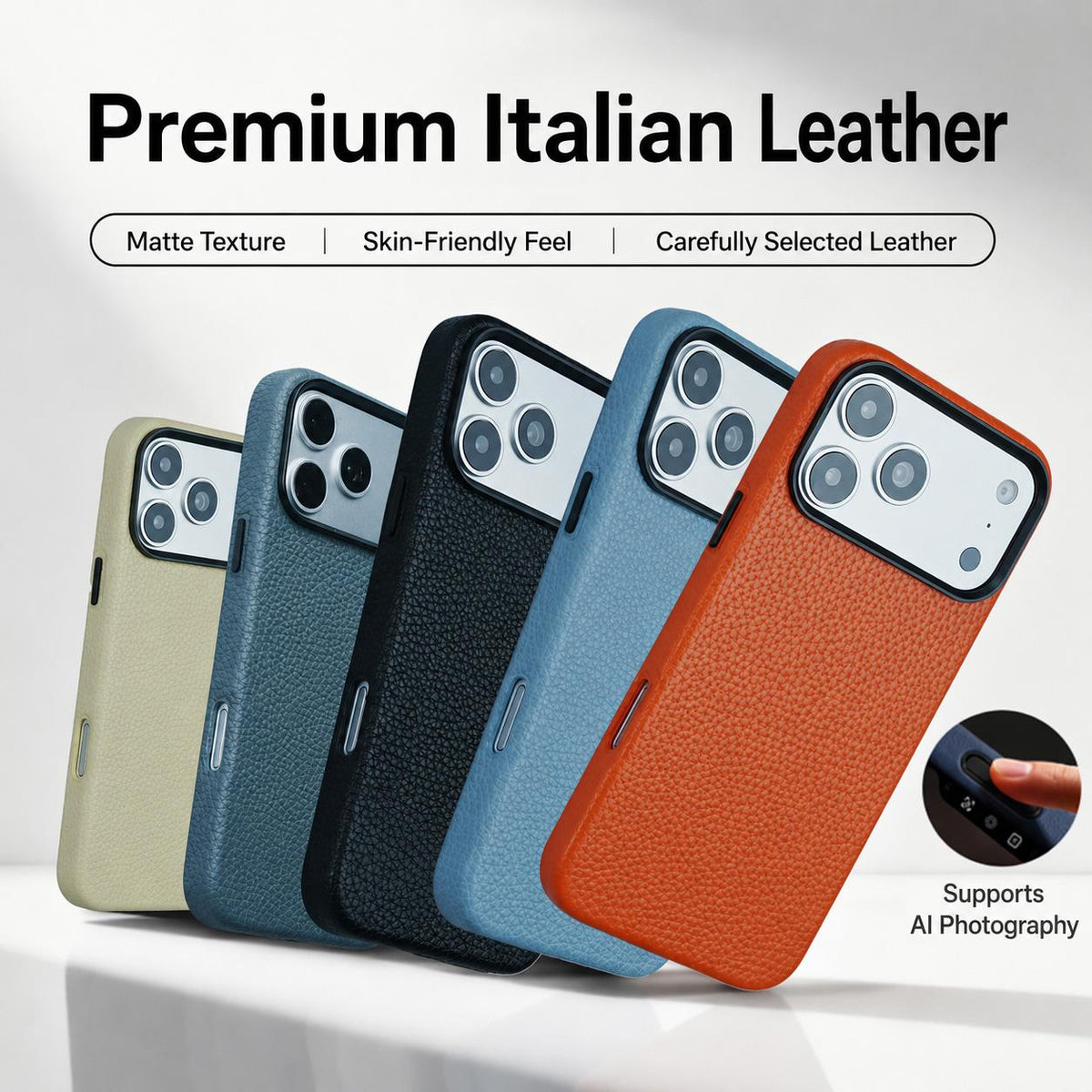 For iPhone 18 Pro / 17 Pro Skin Feel PU Vegan Leather Magnetic Phone Case - Blue - EDA009902105A