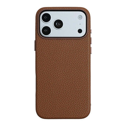 For iPhone 18 Pro / 17 Pro Skin Feel PU Vegan Leather Magnetic Phone Case - Dark Brown - EDA009902105D