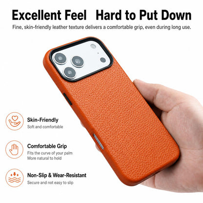 For iPhone 18 Pro / 17 Pro Skin Feel PU Vegan Leather Magnetic Phone Case - Dark Brown - EDA009902105D