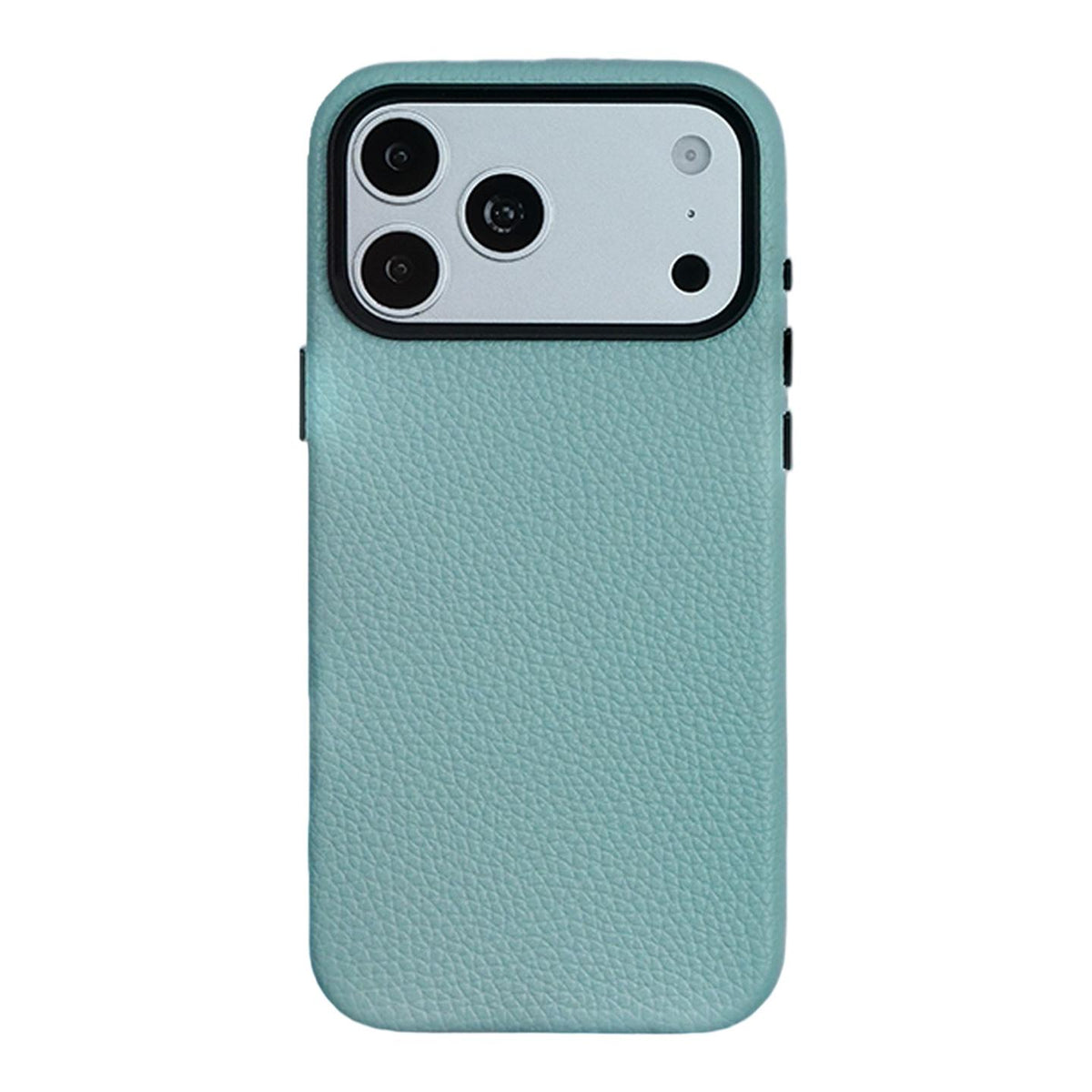 For iPhone 18 Pro / 17 Pro Skin Feel PU Vegan Leather Magnetic Phone Case - Green Lotus Dew - EDA009902105F