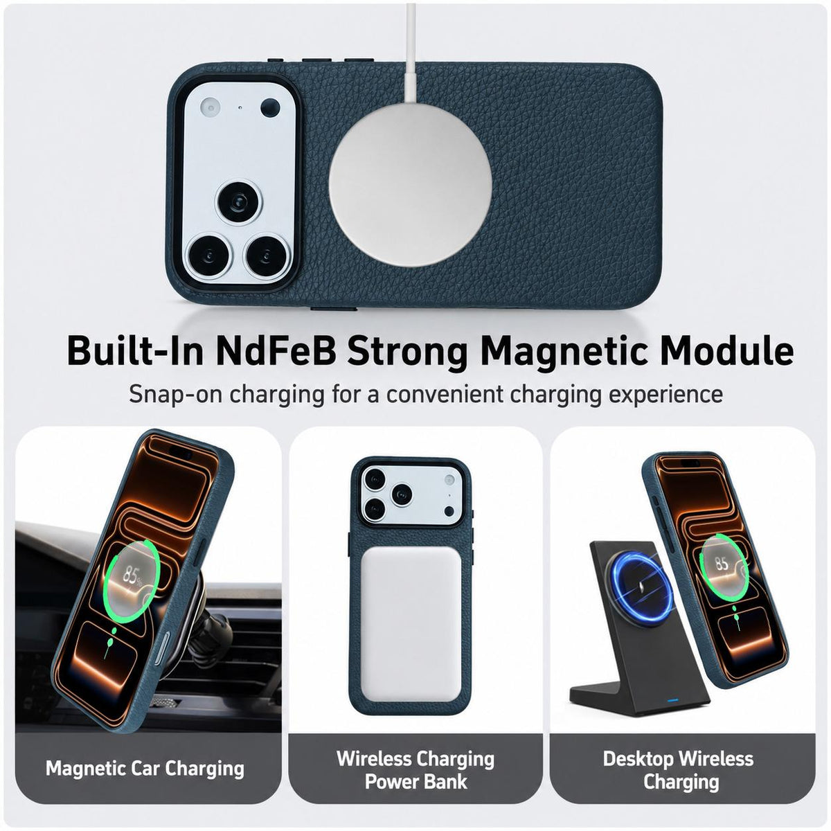 For iPhone 18 Pro / 17 Pro Skin Feel PU Vegan Leather Magnetic Phone Case - Sandalwood Brown - EDA009902105H