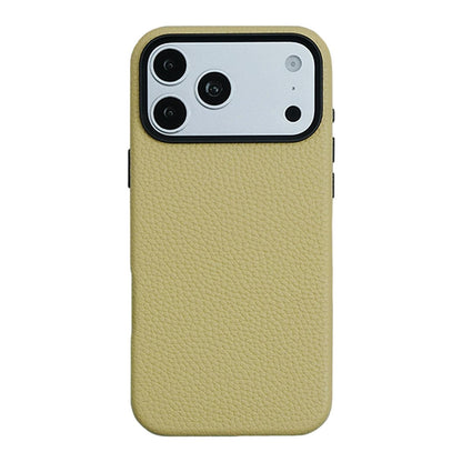 For iPhone 18 Pro / 17 Pro Skin Feel PU Vegan Leather Magnetic Phone Case - Frost-yellowed - EDA009902105L