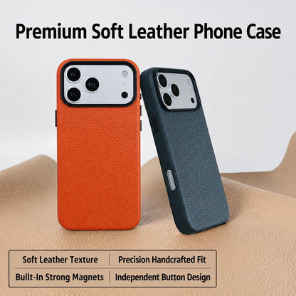 For iPhone 18 Pro / 17 Pro Skin Feel PU Vegan Leather Magnetic Phone Case - Frost-yellowed - EDA009902105L