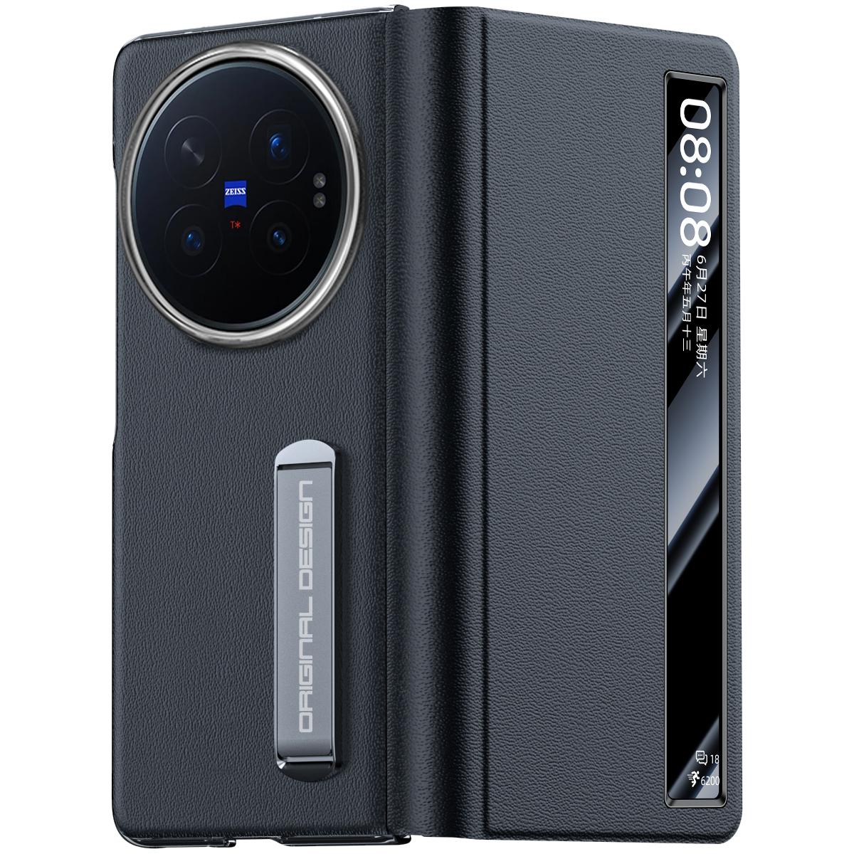 For vivo X Fold6 5G Smart View Window Protective Leather Phone Case - Black - EDA009902201A