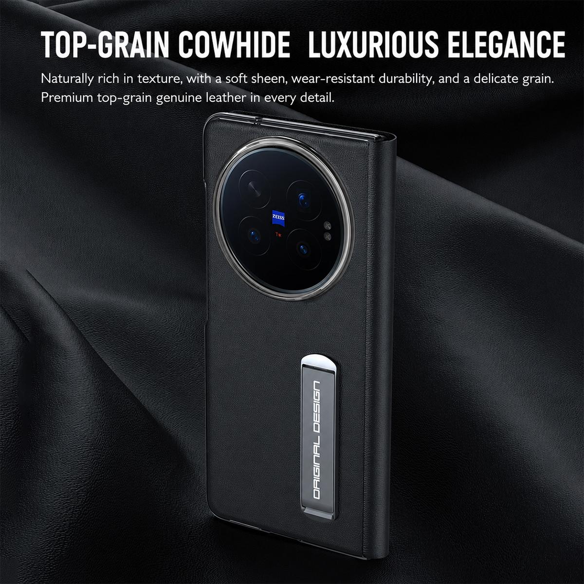 For vivo X Fold6 5G Smart View Window Protective Leather Phone Case - Black - EDA009902201A