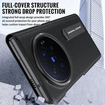For vivo X Fold6 5G Smart View Window Protective Leather Phone Case - Black - EDA009902201A