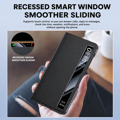 For vivo X Fold6 5G Smart View Window Protective Leather Phone Case - Green - EDA009902201C