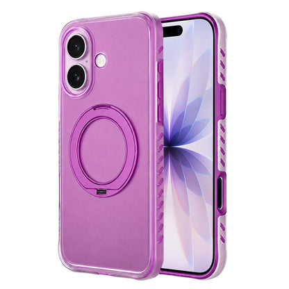 For iPhone 17 Matte Translucent 360 Rotation Magnetic Holder Phone Case - Cherry Red - EDA009902607A