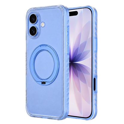 For iPhone 17 Matte Translucent 360 Rotation Magnetic Holder Phone Case - Glacier Blue - EDA009902607C