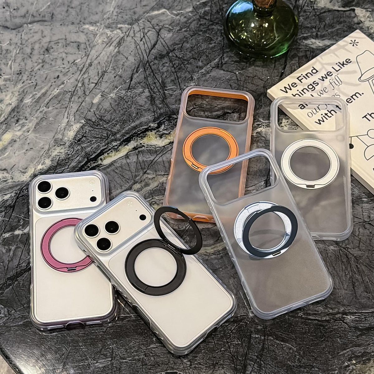 For iPhone 16 Matte Translucent 360 Rotation Magnetic Holder Phone Case - Cherry Red - EDA009902604A