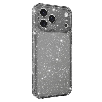 For iPhone 17 Pro Max Air-cushioned Corners Shockproof IMD Glitter Phone Case - Black - EDA009906303B
