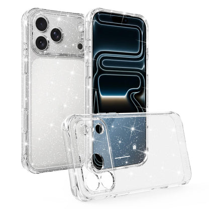 For iPhone 17 Pro Max Air-cushioned Corners Shockproof IMD Glitter Phone Case - White - EDA009906303C
