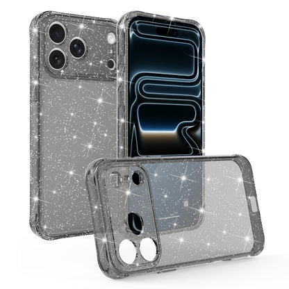 For iPhone 17 Pro Air-cushioned Corners Shockproof IMD Glitter Phone Case - Black - EDA009906304B
