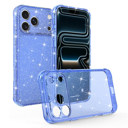 For iPhone 17 Pro Air-cushioned Corners Shockproof IMD Glitter Phone Case - Blue - EDA009906304E