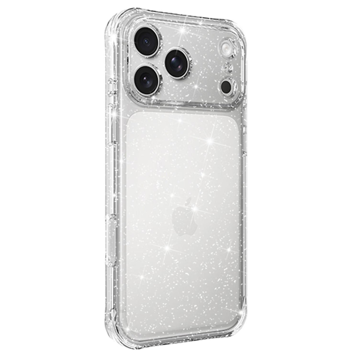 For iPhone 15 Air-cushioned Corners Shockproof IMD Glitter Phone Case - White - EDA009906311C