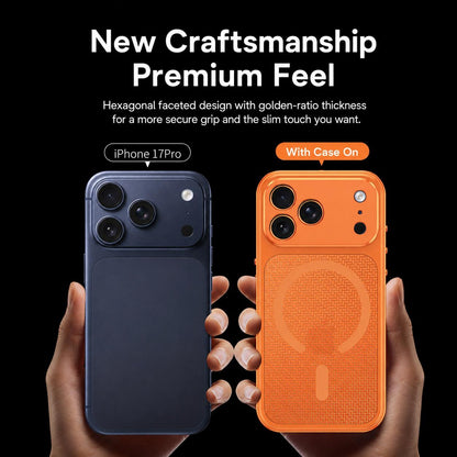 For iPhone 17 Cooling Magnetic Buckle Metal Shockproof Phone Case - Silver - EDA009908607A