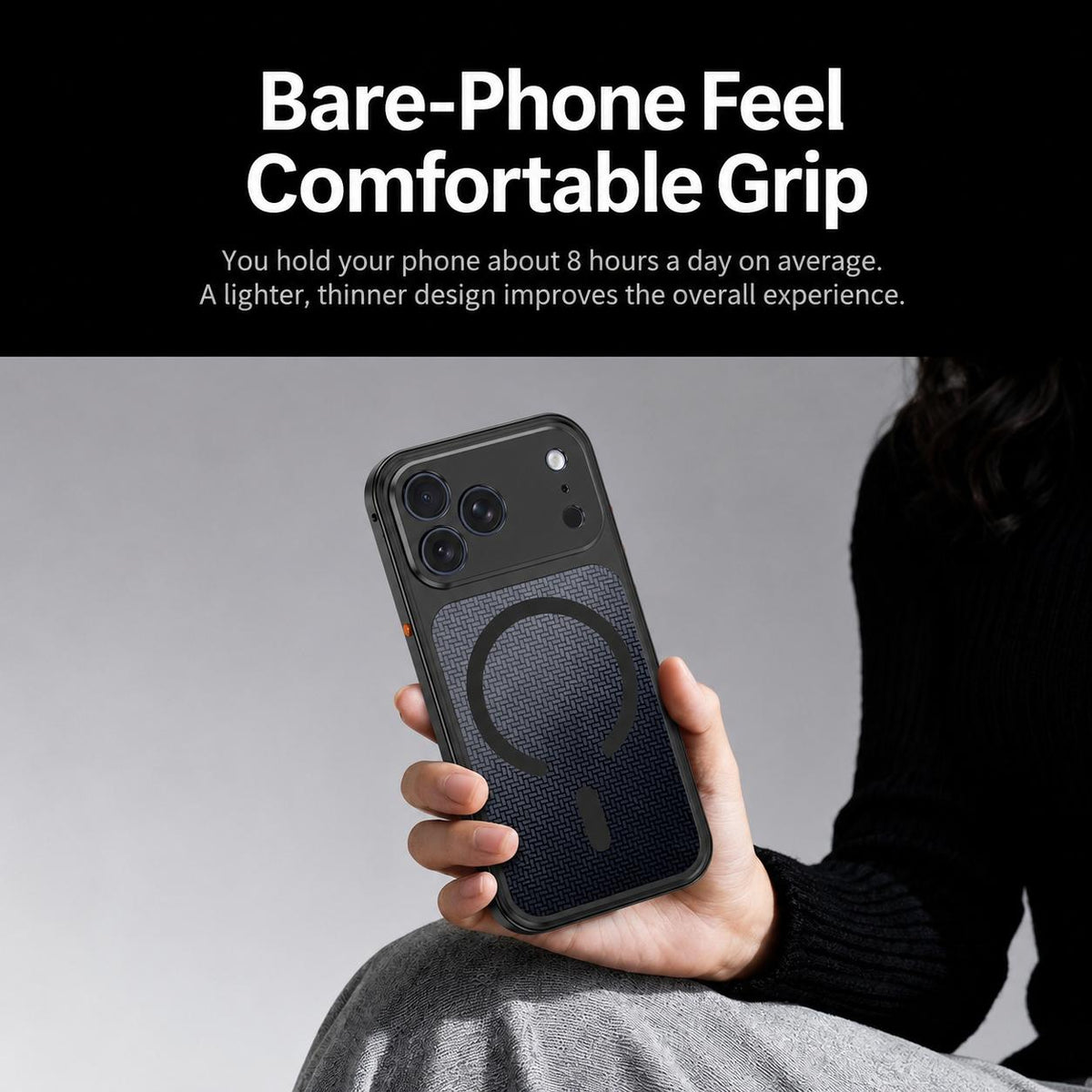 For iPhone 16 Pro Cooling Magnetic Buckle Metal Shockproof Phone Case - Orange - EDA009908605D