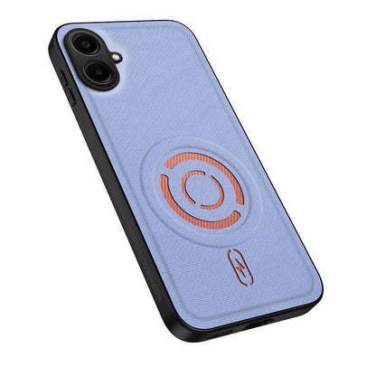 For Galaxy A06 4G WANLONFENG Tech Fabric Texture Magnetic PC Hybrid TPU Phone Case - Blue - EDA009908701D