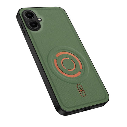 For Galaxy A07 4G WANLONFENG Tech Fabric Texture Magnetic PC Hybrid TPU Phone Case - Green - EDA009908703E