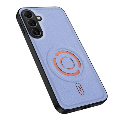 For Galaxy A16 5G / 4G WANLONFENG Tech Fabric Texture Magnetic PC Hybrid TPU Phone Case(Blue)