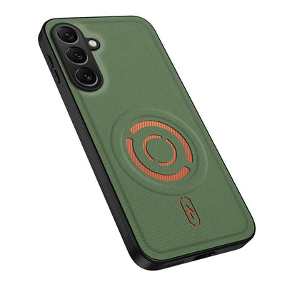 For Galaxy A16 5G / 4G WANLONFENG Tech Fabric Texture Magnetic PC Hybrid TPU Phone Case(Green)