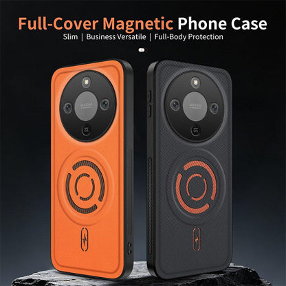 For Honor Magic8 Lite / X9d / X70 5G WANLONFENG Tech Fabric Texture Magnetic PC Hybrid TPU Phone Case - Green - EDA009908801E