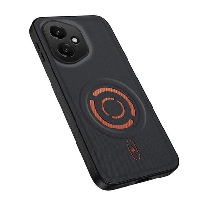 For Honor 400 Global 156.5mm WANLONFENG Tech Fabric Texture Magnetic PC Hybrid TPU Phone Case - Black - EDA009908802B