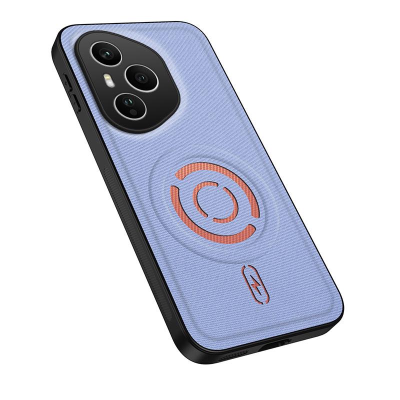 For Honor 400 Pro Global 160.8mm WANLONFENG Tech Fabric Texture Magnetic PC Hybrid TPU Phone Case - Blue - EDA009908804D