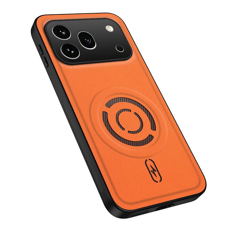 For Honor 600 Pro Global WANLONFENG Tech Fabric Texture Magnetic PC Hybrid TPU Phone Case - Orange - EDA009908805A