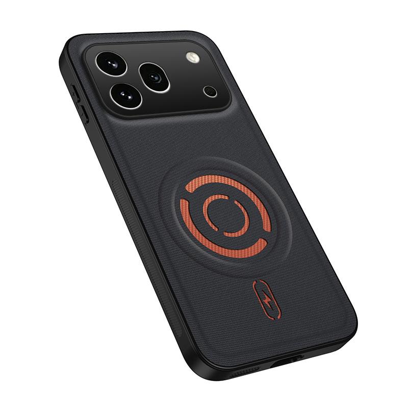For Honor 600 Pro Global WANLONFENG Tech Fabric Texture Magnetic PC Hybrid TPU Phone Case - Black - EDA009908805B