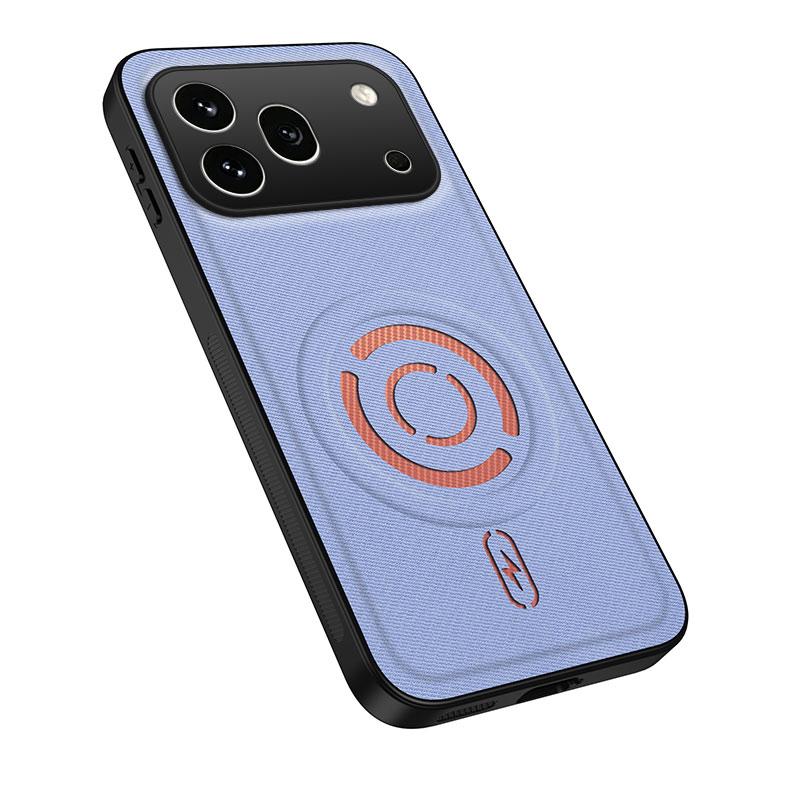 For Honor 600 Pro Global WANLONFENG Tech Fabric Texture Magnetic PC Hybrid TPU Phone Case - Blue - EDA009908805D