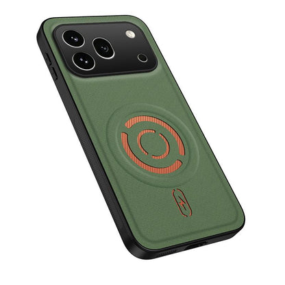 For Honor 600 Pro Global WANLONFENG Tech Fabric Texture Magnetic PC Hybrid TPU Phone Case - Green - EDA009908805E
