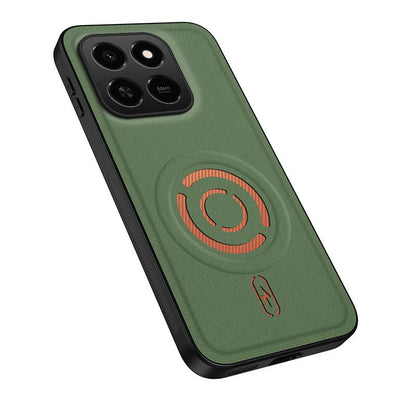 For Honor 400 Smart 5G / X7d 4G WANLONFENG Tech Fabric Texture Magnetic PC Hybrid TPU Phone Case(Green)