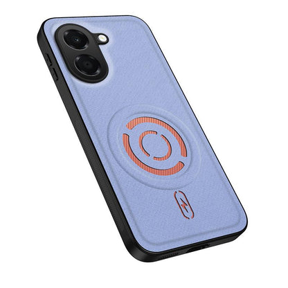 For Honor X7e 4G WANLONFENG Tech Fabric Texture Magnetic PC Hybrid TPU Phone Case - Blue - EDA009908810D