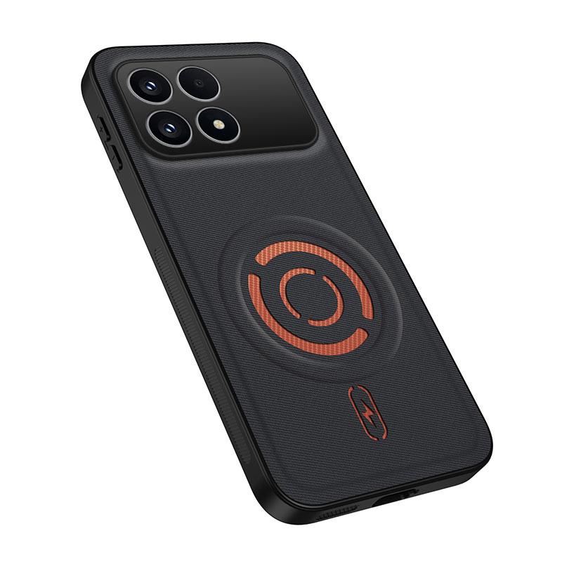 For Xiaomi Poco F8 Pro / Redmi K90 5G WANLONFENG Tech Fabric Texture Magnetic PC Hybrid TPU Phone Case - Black - EDA009909005B