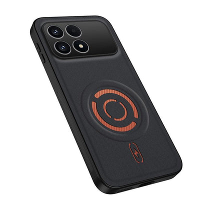 For Xiaomi Poco F8 Pro / Redmi K90 5G WANLONFENG Tech Fabric Texture Magnetic PC Hybrid TPU Phone Case - Black - EDA009909005B
