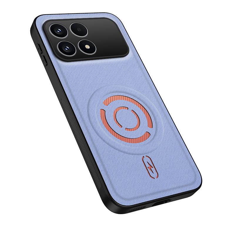 For Xiaomi Poco F8 Pro / Redmi K90 5G WANLONFENG Tech Fabric Texture Magnetic PC Hybrid TPU Phone Case - Blue - EDA009909005D