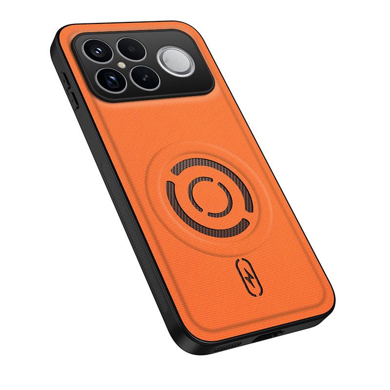 For Xiaomi Poco F8 Ultra/Redmi K90 Pro Max WANLONFENG Tech Fabric Texture Magnetic PC Hybrid TPU Phone Case(Orange)