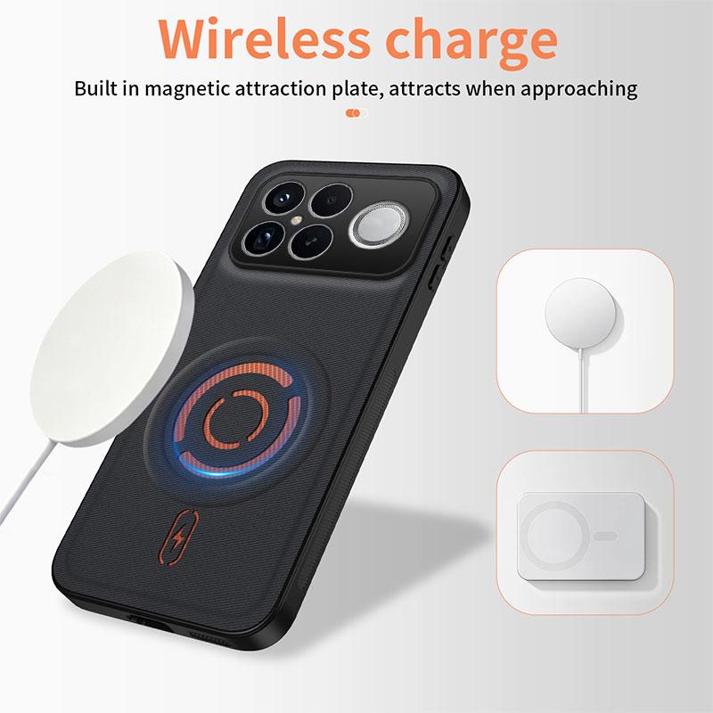For Xiaomi Poco F8 Ultra/Redmi K90 Pro Max WANLONFENG Tech Fabric Texture Magnetic PC Hybrid TPU Phone Case(Orange)